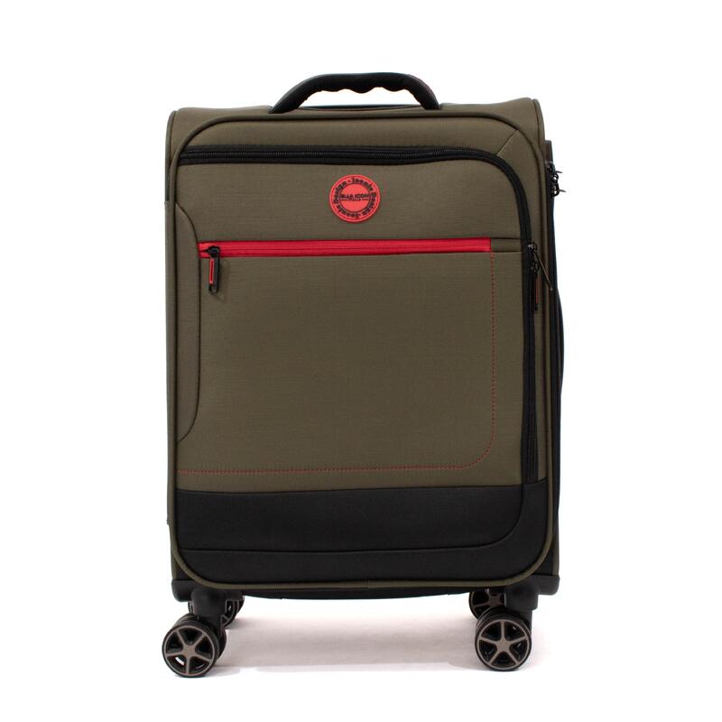 Troler Ella Icon Shadow cu 4 roti duble, Textil, 55x36x21 cm, Kaki