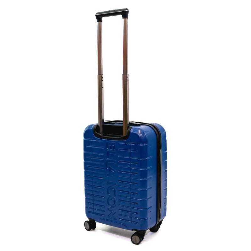 Troler Ella Icon Leaf cu 4 roti duble, ABS, 55x39x23 cm, Albastru