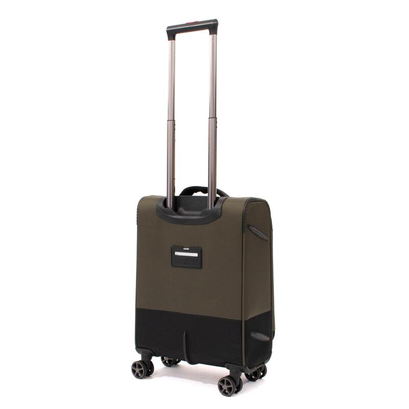 Troler Ella Icon Shadow cu 4 roti duble, Textil, 55x36x21 cm, Kaki