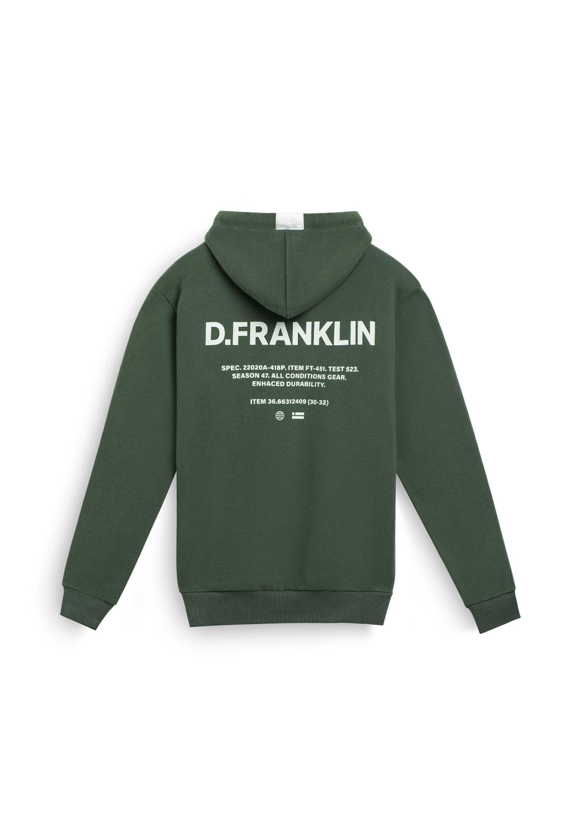 Sudadera Capucha Worldwide Hoodie Verde D.Franklin 2/3