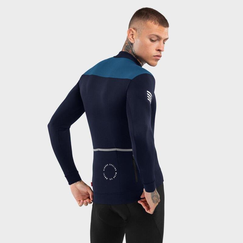 Teplý pánský cyklistický dres SRX M4 Cubilla Námořní Modř