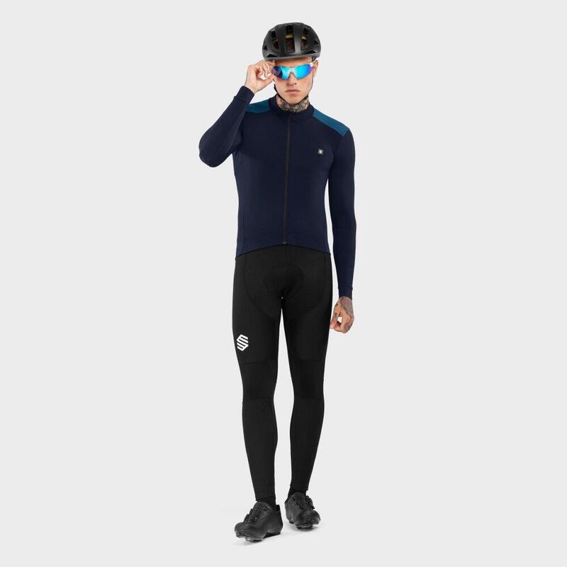 Teplý pánský cyklistický dres SRX M4 Cubilla Námořní Modř