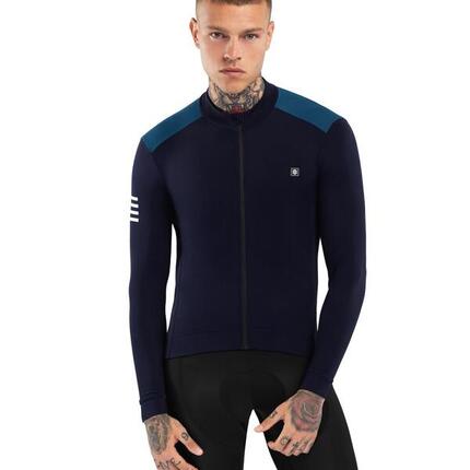 Maillot vélo thermique homme Cyclisme SRX M4 Cubilla Bleu Marine