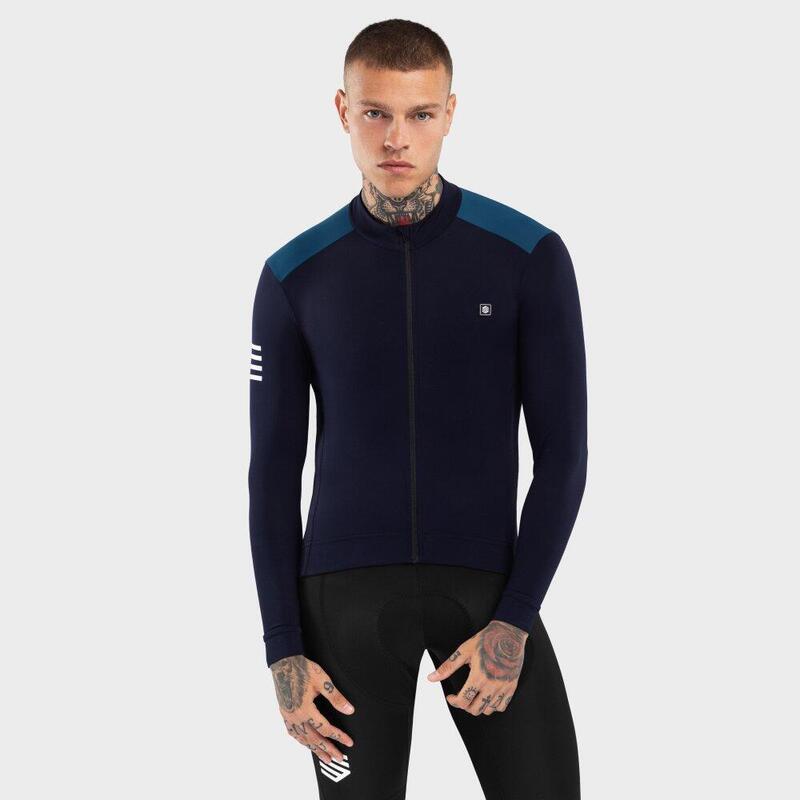 Teplý pánský cyklistický dres SRX M4 Cubilla Námořní Modř