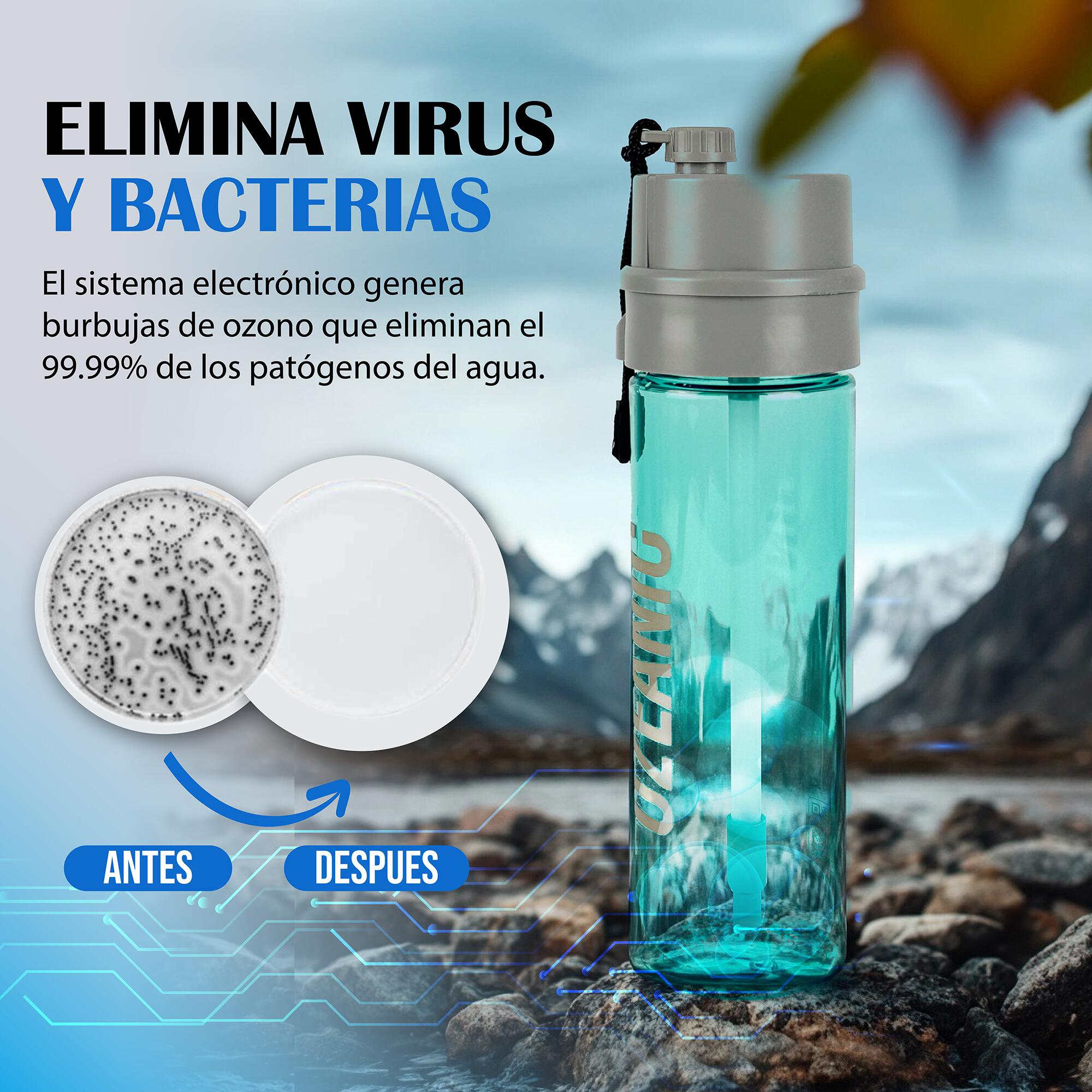 Botella Potabilizadora Ozeanic®2.0 de Agua Reutilizable con Purificador de Ozono 5/9