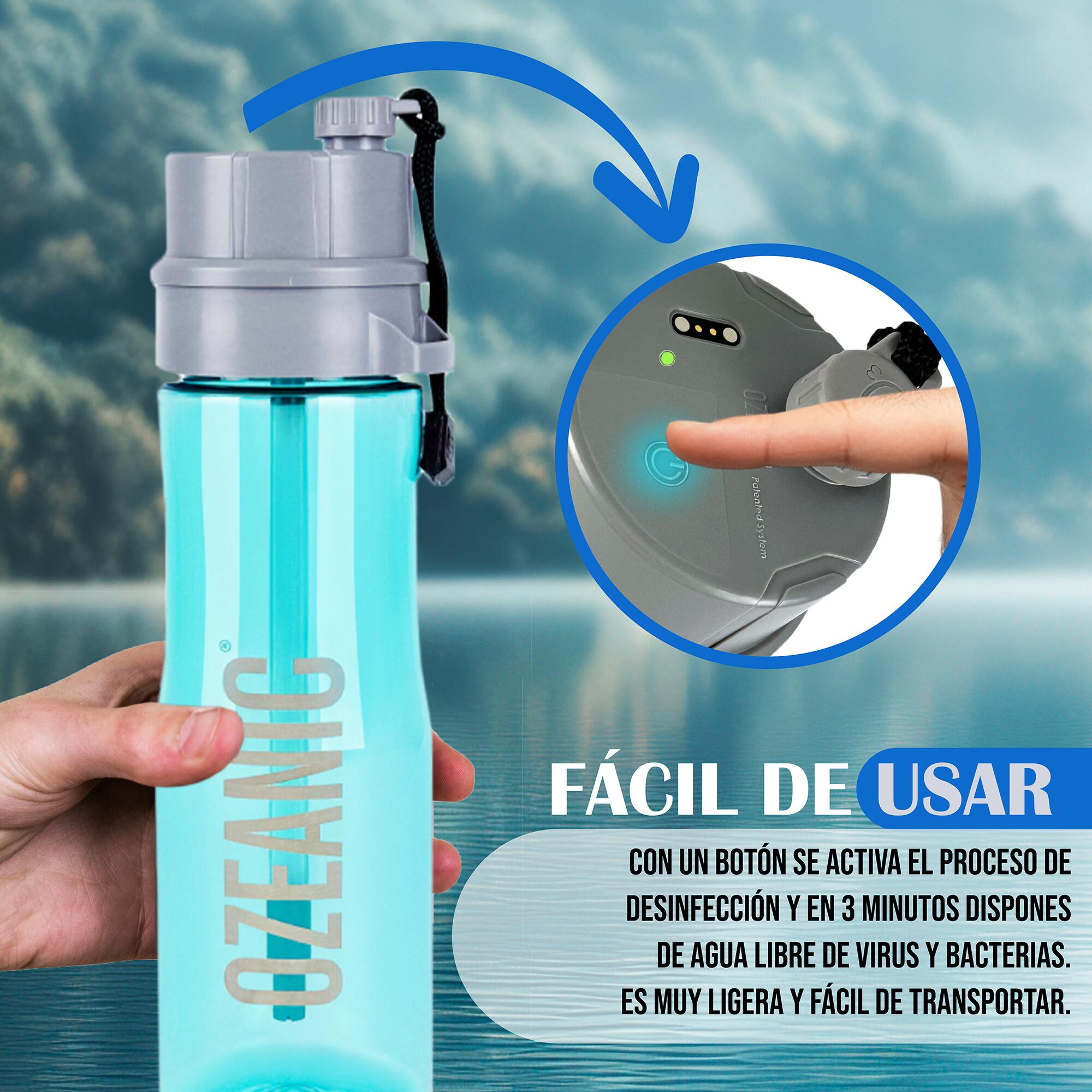 Botella Potabilizadora Ozeanic®2.0 de Agua Reutilizable con Purificador de Ozono 4/9