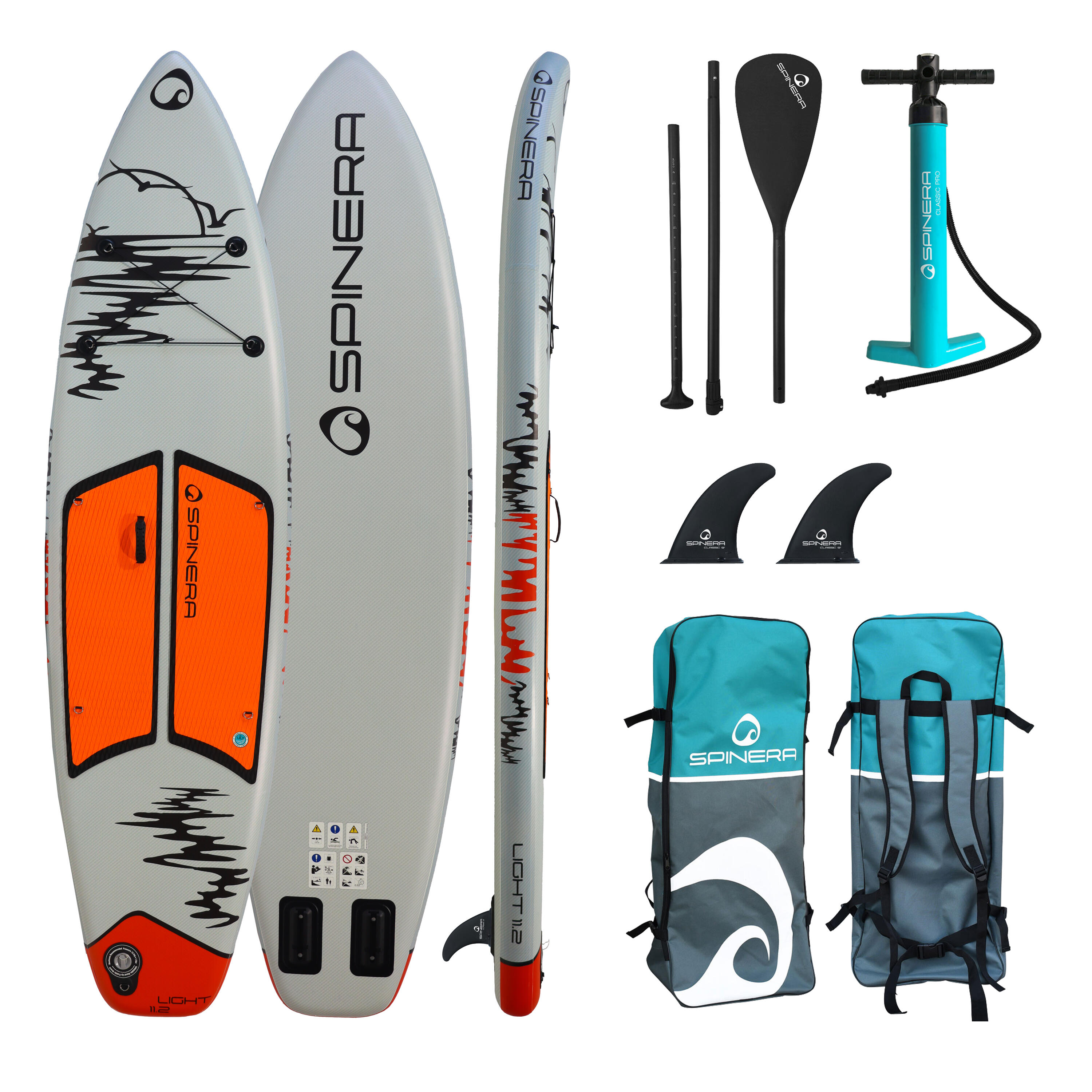 Spinera - Stand-up Paddle Gonflable Sup Light 11'2" - Set De Stand Up Paddle - Gris - Decathlon