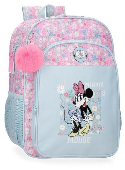 Zaino scolastico ragazza Disney Minnie Happy 40cm azzurro