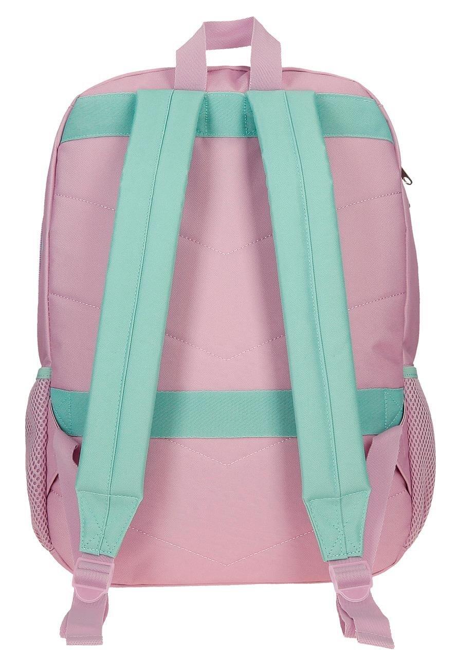Sac à dos scolaire fille Disney Just Chill deux compartiments 44cm turquoise 2/4