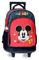 Sac à dos à roulettes garçon Disney Mickey Get Moving 45cm rouge