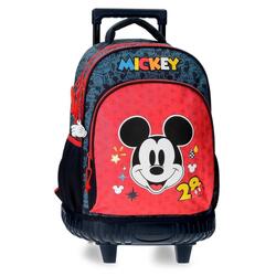 Sac à dos à roulettes garçon Disney Mickey Get Moving 45cm rouge