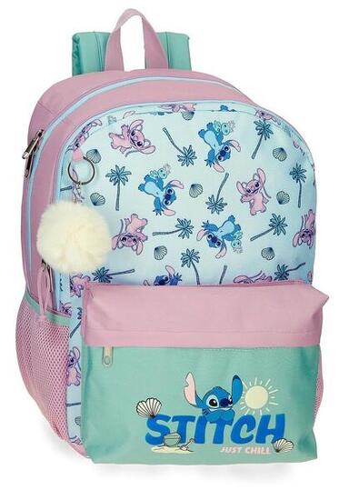 Sac à dos scolaire fille Disney Just Chill deux compartiments 44cm turquoise