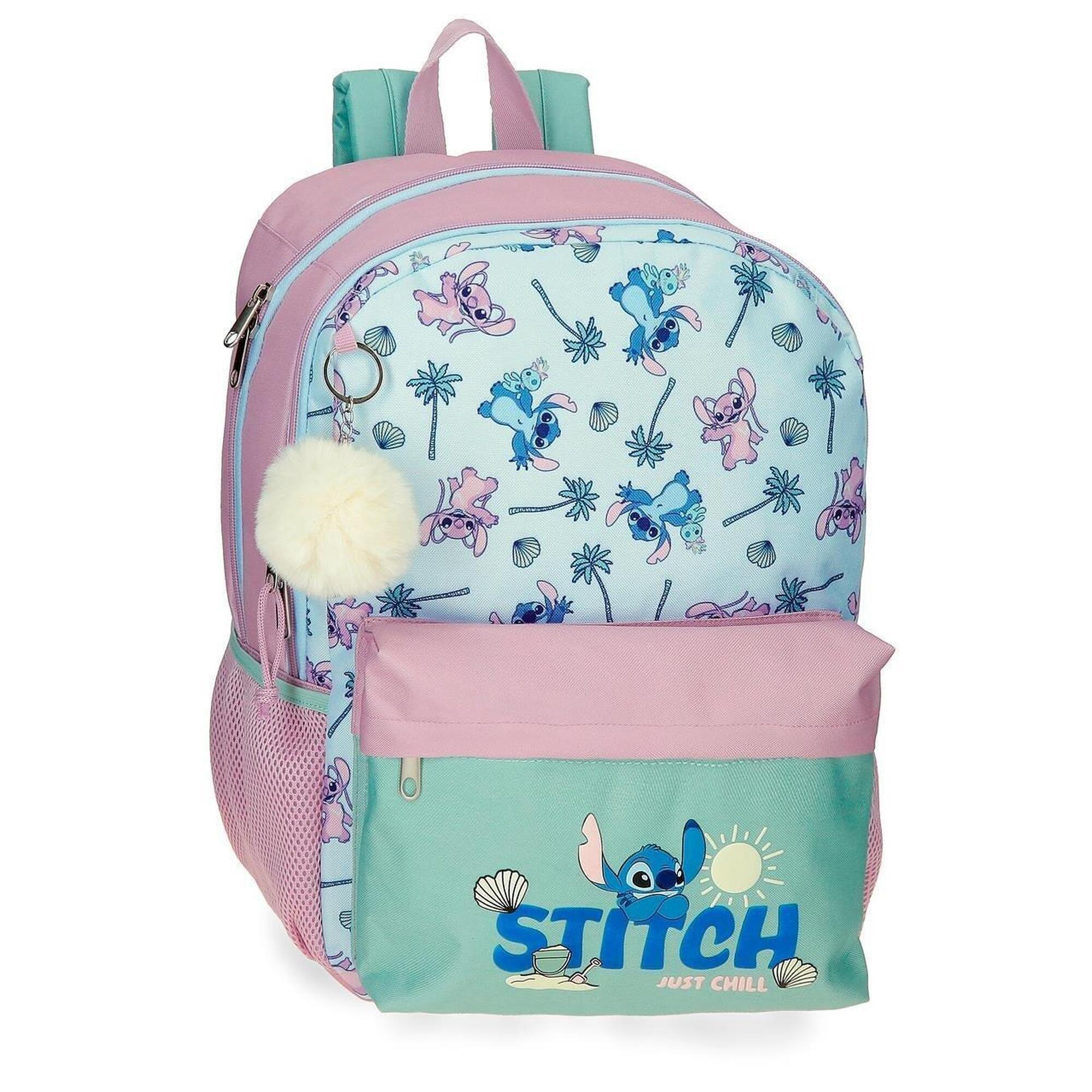 Disney - Sac À Dos Scolaire Fille Disney Just Chill Deux Compartiments 44cm Turquoise - Sac À Dos - Bleu - Kid Unique - Decathlon