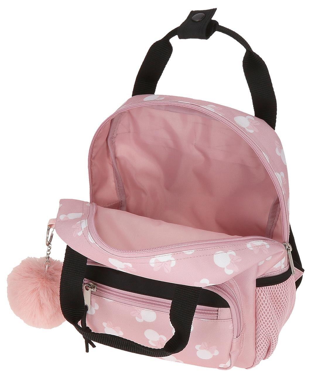 Sac à dos scolaire adaptable fille Disney Minnie Heads 28cm nude 3/4