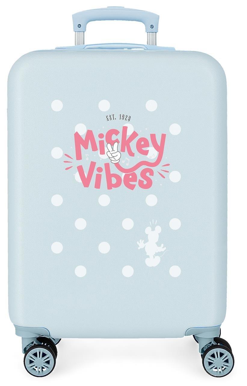 Maleta de cabine ABS rigide fille Disney Mickey Vibes 41,8L bleu clair 1/4