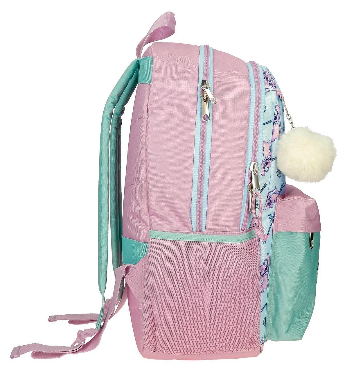Sac à dos scolaire fille Disney Just Chill deux compartiments 44cm turquoise 4/4