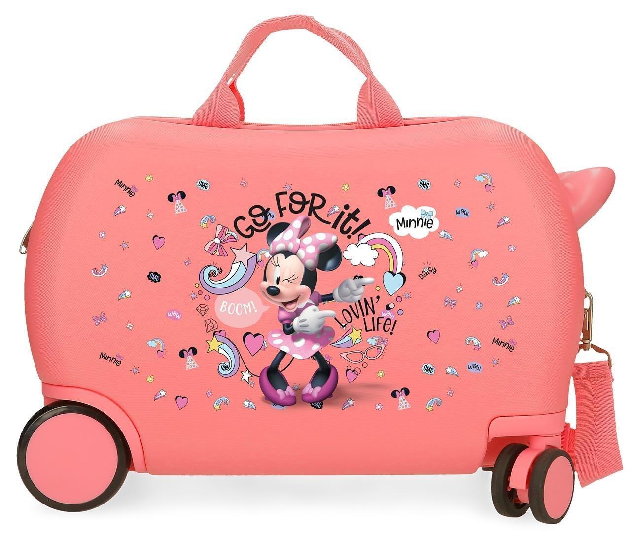 Mala infantil 2 rodas multidirecionais disney minnie lovin life 24,6l coral
