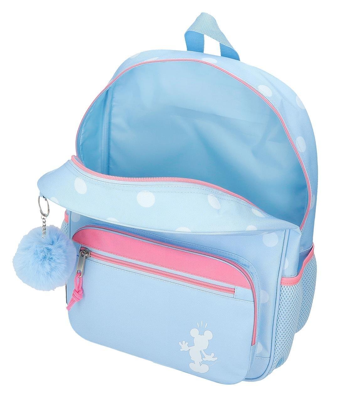 Sac à dos scolaire fille Disney Mickey Vibes 38cm bleu clair 3/4
