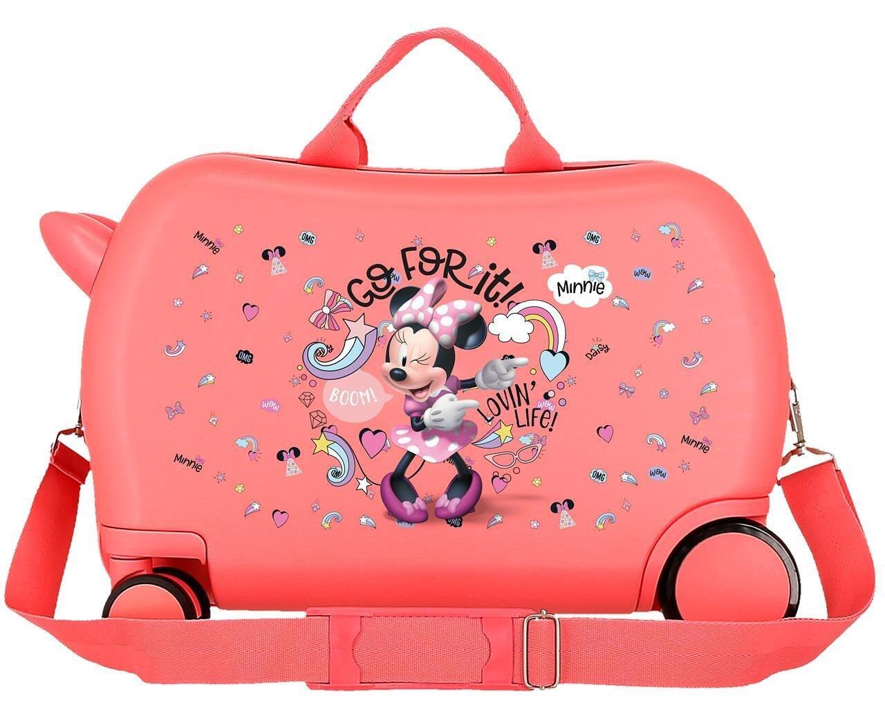 Maleta infantil 2 ruedas multidireccionales Disney Minnie lovin life 24,6L coral 2/4