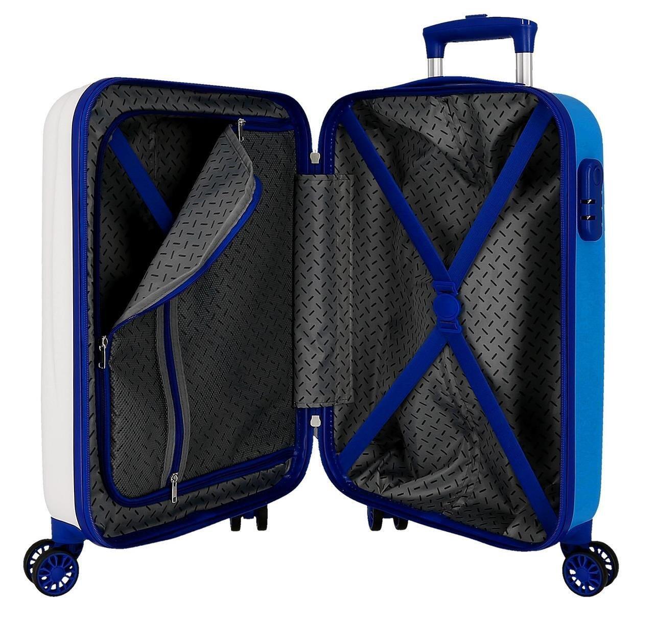 Maleta de cabina Disney Mickey Here we go ABS con capacidad de 34L Blanco 3/4