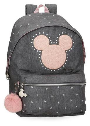 Sac à dos scolaire fille Disney Mickey Studs 44cm noir