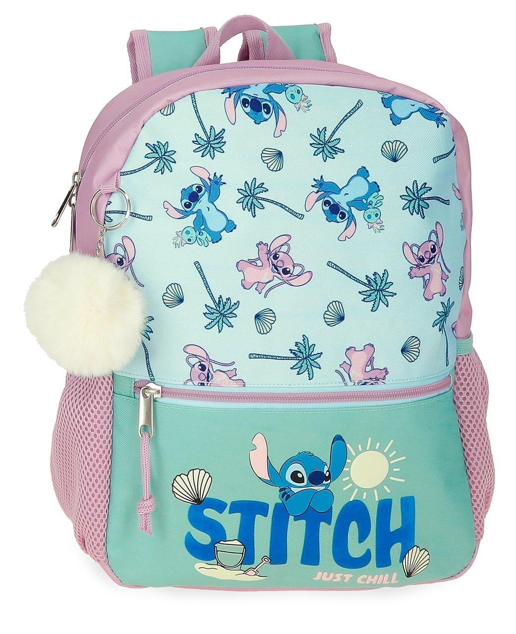 Sac à dos scolaire fille Disney Just Chill 33cm turquoise 1/4