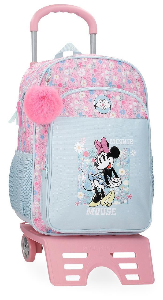 Sac à dos scolaire adaptable Disney Minnie Happy avec chariot 33cm 1/4