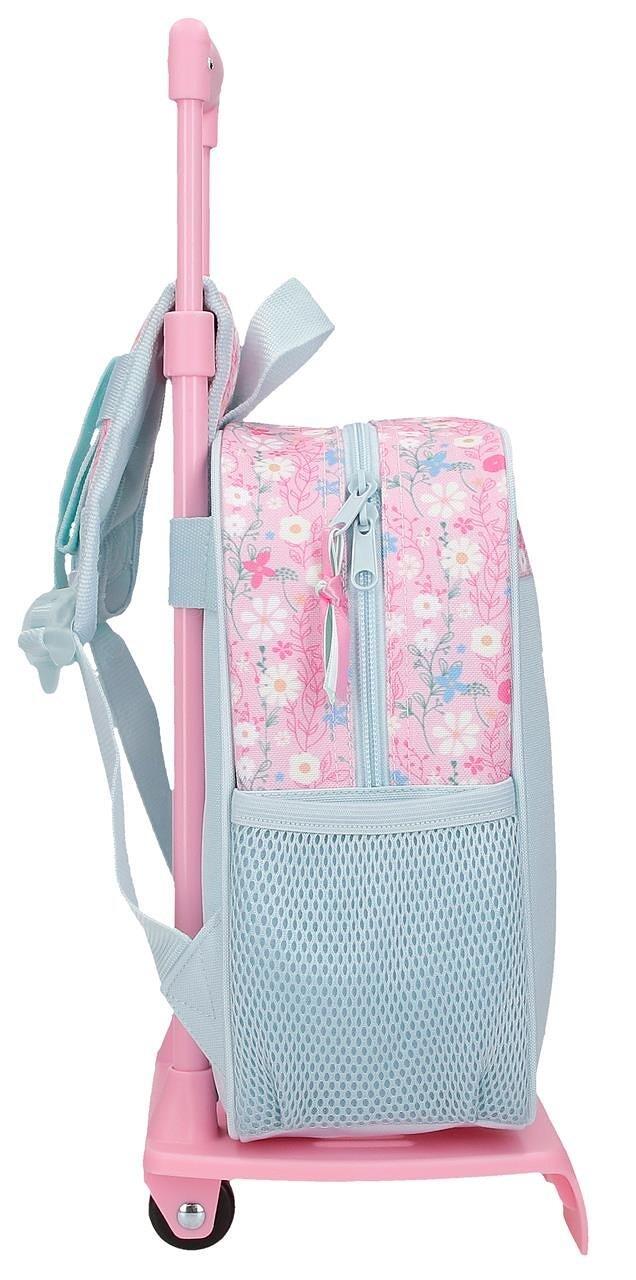 Mochila escolar adaptable niña Disney Minnie happy con carro 25cm azul claro 4/4