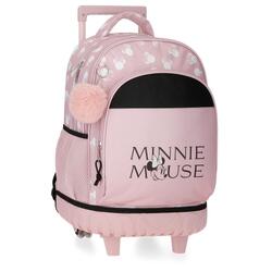 Sac à dos à roulettes fille Disney Minnie Heads 44cm nude