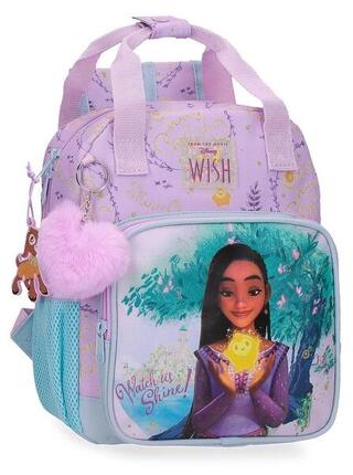 Mochila escolar niña Disney Wish watch us shine 28cm malva