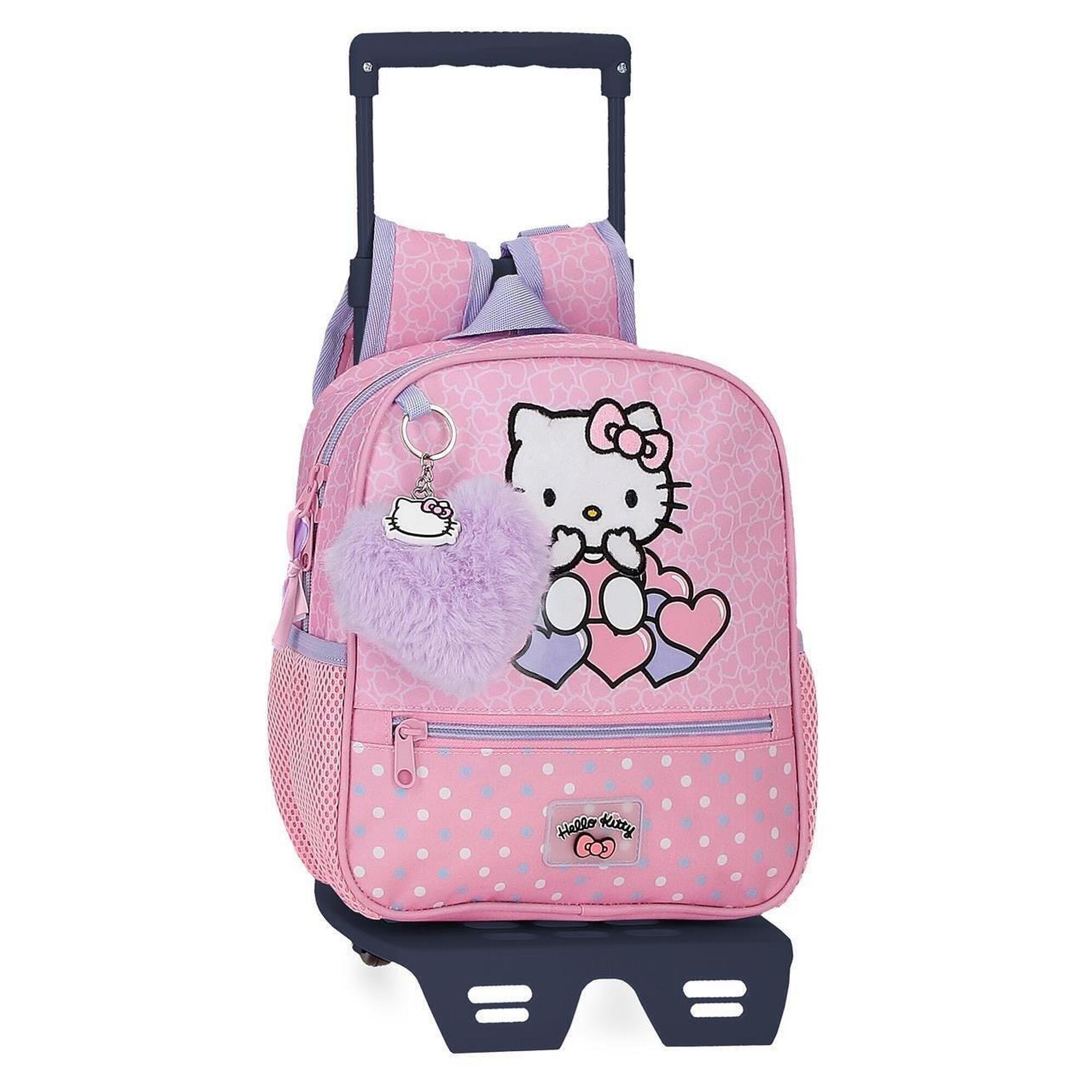 Disney - Sac À Dos Scolaire Adaptable Hello Kitty Hearts & Dots Avec Chariot 25cm Rose - Sac À Dos - Rose - Kid Unique - Decathlon