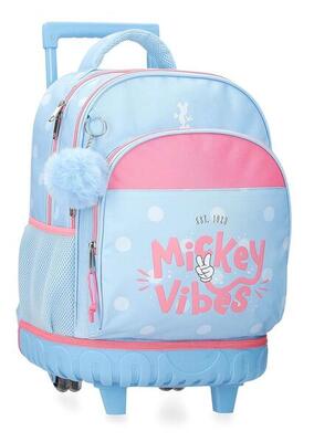 Zaino con ruote ragazza Disney Mickey Vibes 44cm azzurro