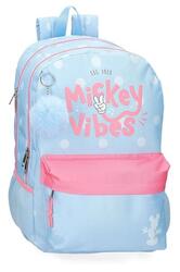 Sac à dos scolaire adaptable Disney Mickey Vibes deux compartiments 44cm