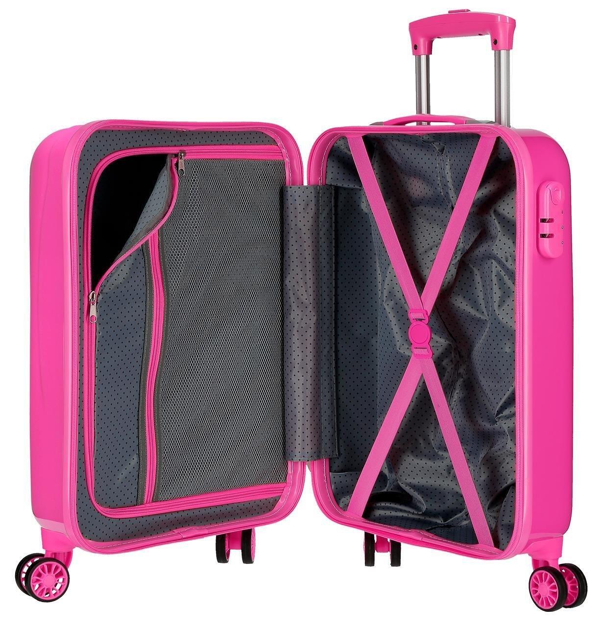 Maleta de cabina Disney Minnie sunny day Abs con capacidad de 34L fucsia 4/5