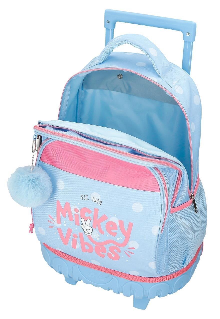 Mochila con ruedas niña Disney Mickey vibes 44cm azul claro 3/4