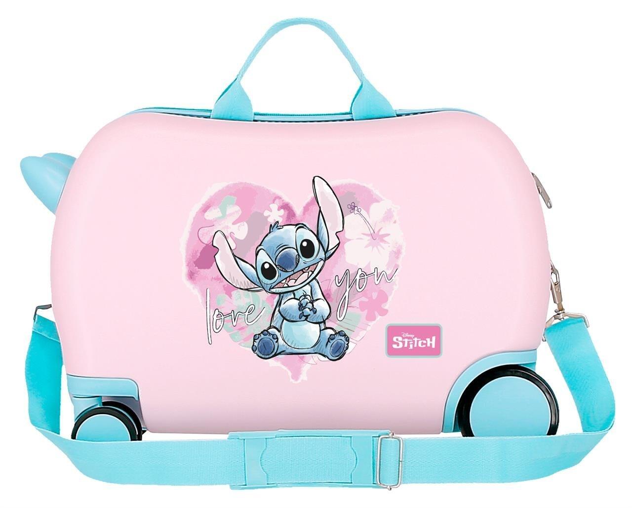 Maleta infantil 2 ruedas multidireccionales niña Disney Heart stitch 27,9L rosa 2/4