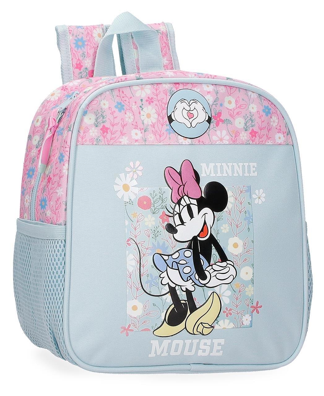 Mochila escolar adaptable niña Disney Minnie happy 25cm azul claro 1/4