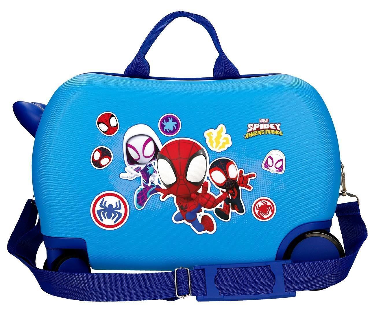 Maleta infantil 2 ruedas multidireccionales Marvel Go webs go spidey 24,6L azul 2/4