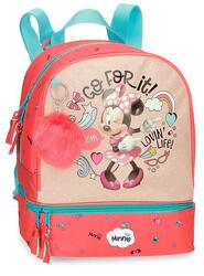 Sac à dos scolaire fille Disney Minnie Lovin Life 28cm corail