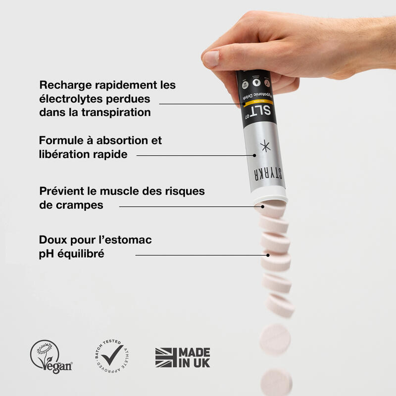 1 Tube 12 comprimés SLT07 Electrolytes 1000mg Saveurs Agrumes