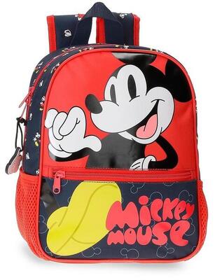 Zaino scolastico adattabile ragazzo Disney Mickey Mouse Fashion 28cm rosso