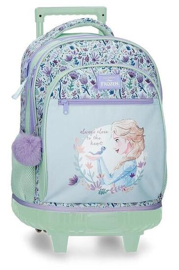 Mochila con ruedas niña Disney Close to the heart frozen 45cm lila