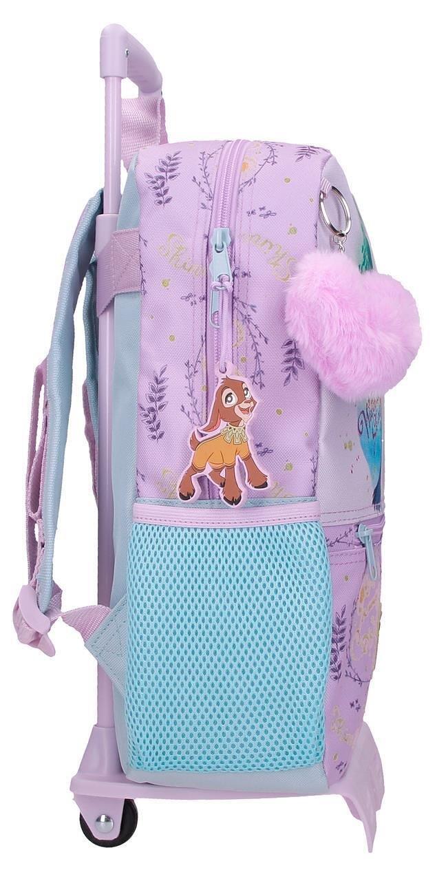 Mochila escolar adaptable niña Disney Wish watch us shine con carro 32cm malva 4/4