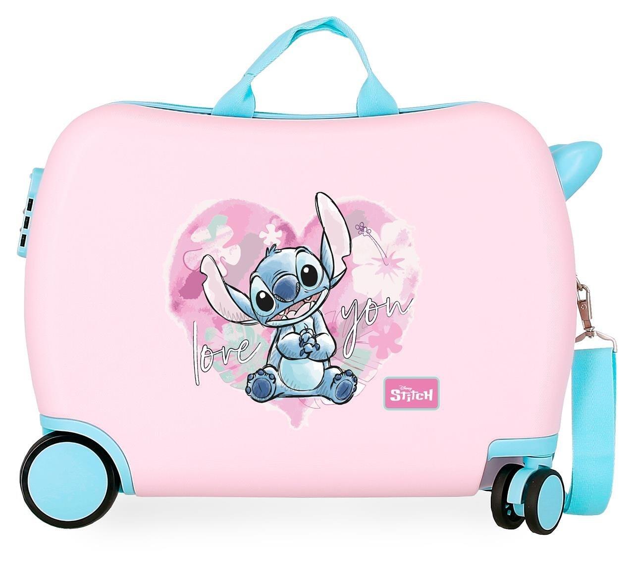 Maleta infantil 2 roues multidirectionnelles fille Disney Heart Stitch 38L rose 1/4