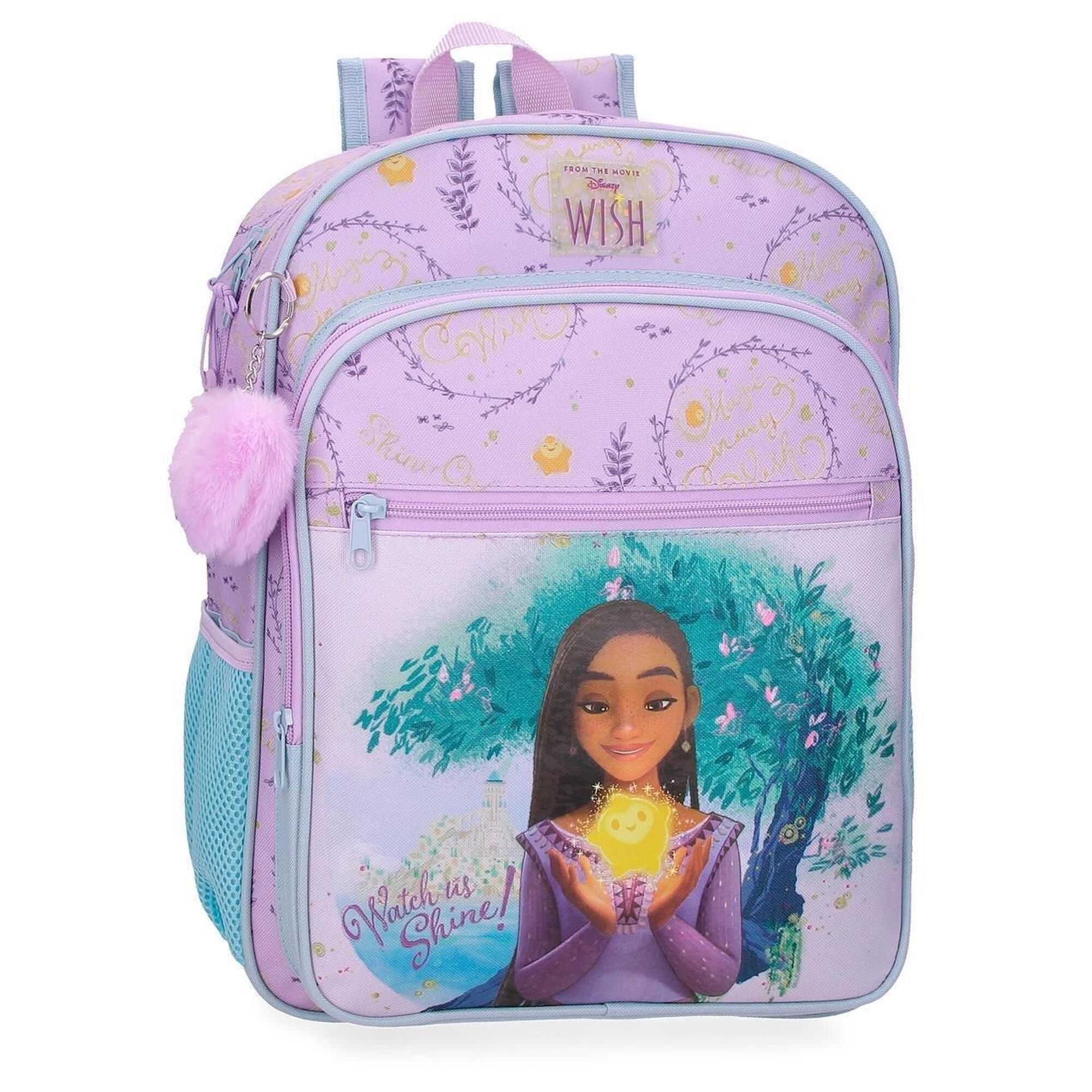 Disney - Sac À Dos Scolaire Adaptable Fille Disney Wish Watch Us Shine 38cm Mauve - Sac À Dos - Violet - Kid Unique - Decathlon
