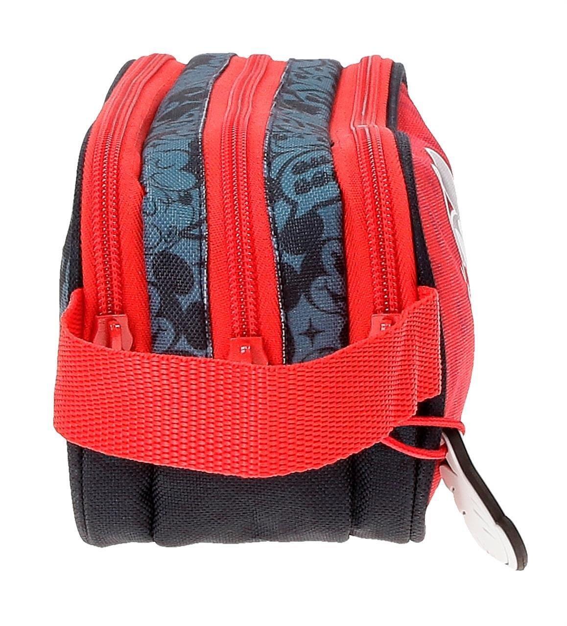 Estuche tres compartimentos niño Disney Mickey get moving 10cm rojo 3/3