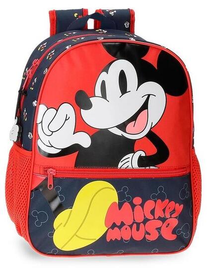 Zaino scolastico adattabile ragazzo Disney Mickey Mouse Fashion 33cm rosso