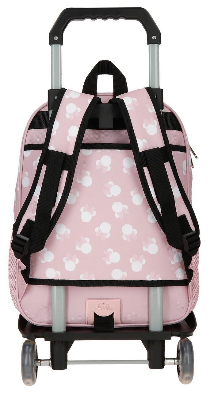 Mochila escolar adaptable niña Disney Minnie heads con carro 38cm nude 2/4