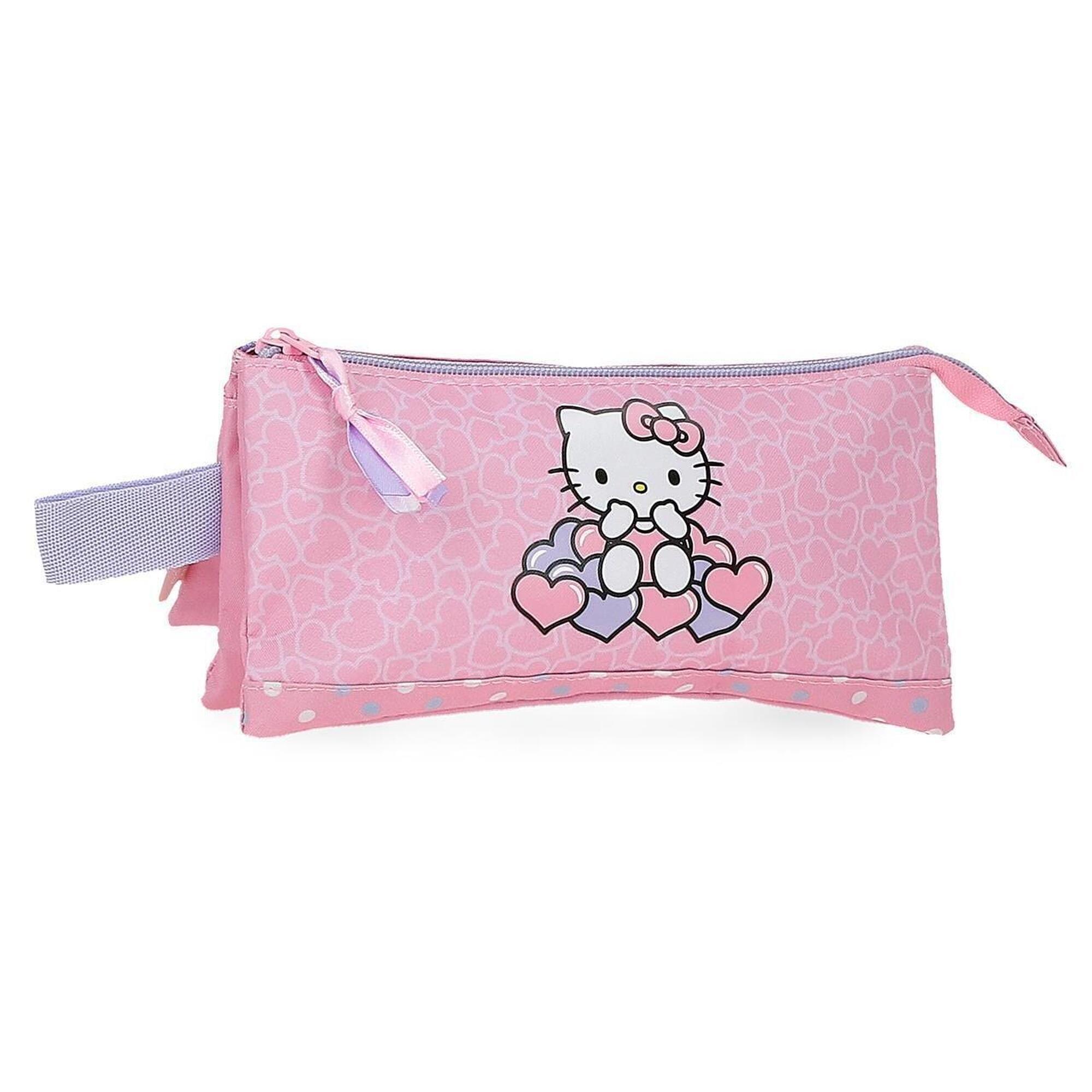Hello Kitty - Trousse Trois Compartiments Fille Hello Kitty Hearts & Dots 12cm Rose - Sac À Dos - Rose - Kid Unique - Decathlon