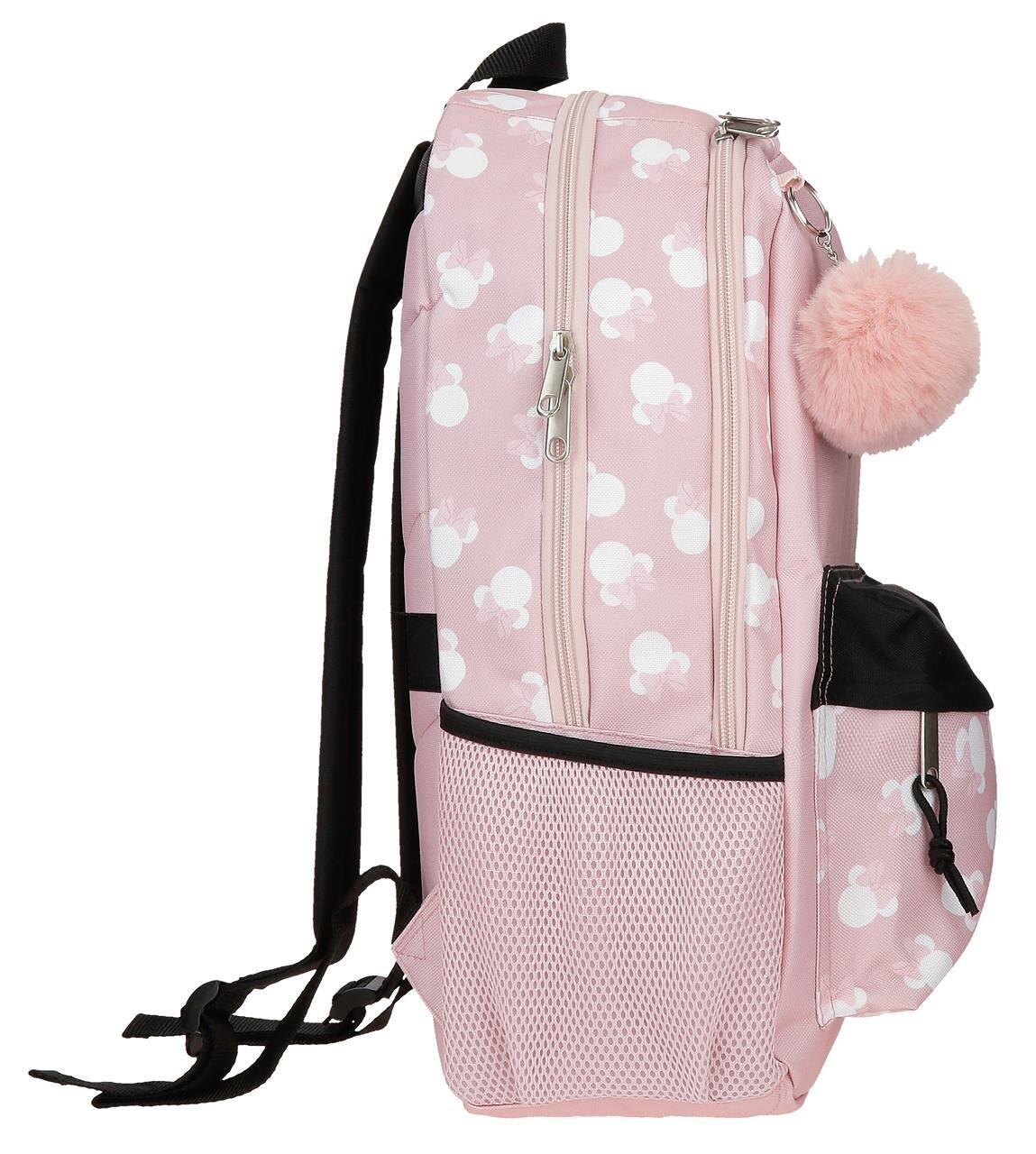 Sac à dos scolaire adaptable fille Disney Minnie Heads 44cm nude 4/4